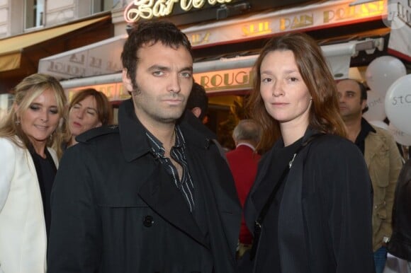 Audrey Marnay et son compagnon à la soirée d'inauguration de la boutique Stone, 60 rue des Saint Pères, à Paris, le 25 juin 2013
