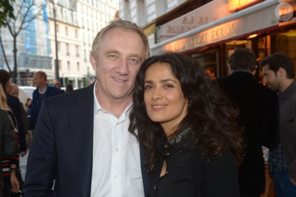 François-Henri Pinault et Salma Hayek à la soirée d'inauguration de la boutique Stone, 60 rue des Saint Pères, à Paris, le 25 juin 2013