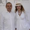 Michel Corbière et Cyrielle Clair lors de la 3ème édition du Brunch Blanc-Une croisiere sur la Seine à Paris le 30 juin 2013
