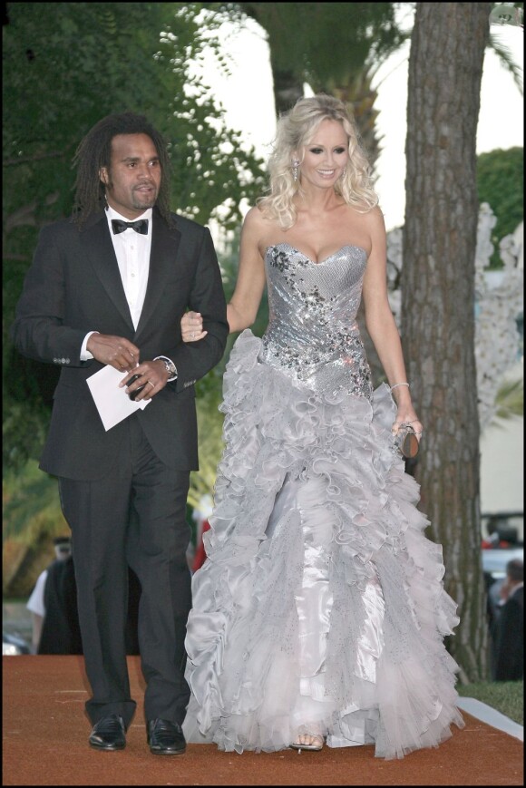 Christian et Adriana Karembeu au 62e Bal de la Croix-Rouge, à Monaco, le 30 juillet 2010.