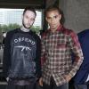 Le graphiste/créateur de mode Jérémy Douay et Brahim Zaibat assistent au défilé Givenchy. Paris, le 28 juin 2013.