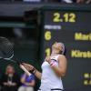 Marion Bartoli lors de sa victoire en demi-finale de Wimbledon face à Kirsten Flipkens au All England Lawn Tennis and Croquet Club de Londres, le 4 juillet 2013