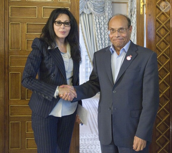 Exclusif - La Ministre de la Francophonie, Yamina Benguigui rencontre le President de la Republique tunisienne Moncef Marzouki le 19 novembre 2012 a Tunis. Yamina Benguigui est le Premier ministre tunisien Ali Larayedh et le ministre des Affaires étrangères Laurent Fabius