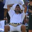 Novak Djokovic lors de sa défaite en finale de Wimbledon face à Andy Murray (6-4, 7-5, 6-4), au All England Lawn Tennis and Croquet Club de Londres le 7 juillet 2013