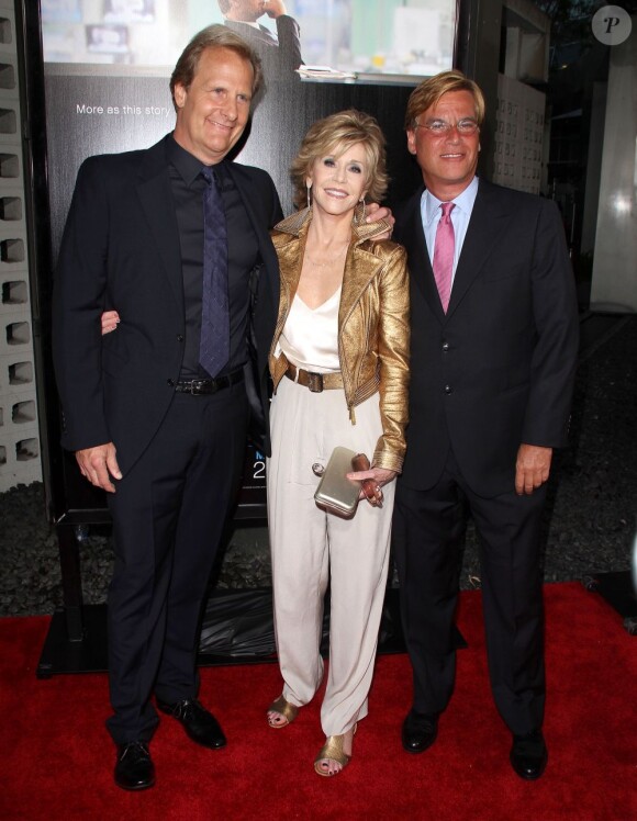 Jane Fonda, Aaron Sorkin, Jeff Daniels à la première de "The Newsroom", saison 1, à Los Angeles le 20 juin 2012.