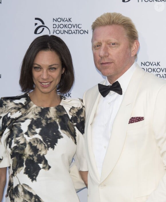 Boris Becker et sa femme Lilly lors du dîner organisé pour récolter des fonds en faveur de la Fondation Novak Djokovic le 8 juillet 2013 à la Roundhouse de Camden à Londres