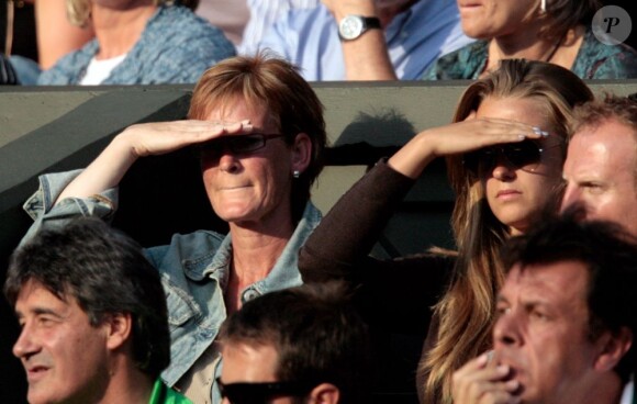 Judy Murray et Kim Sears le 2 juillet 2008 lors du match d'Andy Murray à Wimbledon