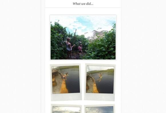Capture d'écran du blog Goop.com de Gwyneth Paltrow où elle relate son séjour en Indonésie en mai 2013 avec ses enfants Apple et Moses