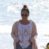 Exclusif - la chanteuse Jennifer Lopez, son compagnon Casper Smart, et ses enfants Emme et Max sur une plage de Malibu le 6 juillet 2013.