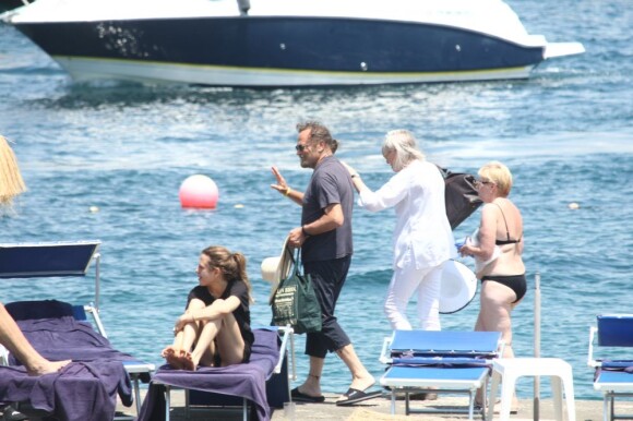 Vanessa Redgrave et son mari Franco Nero à Ischia lors du festival de cinéma et de musique de l'île, le 14 juillet 2013