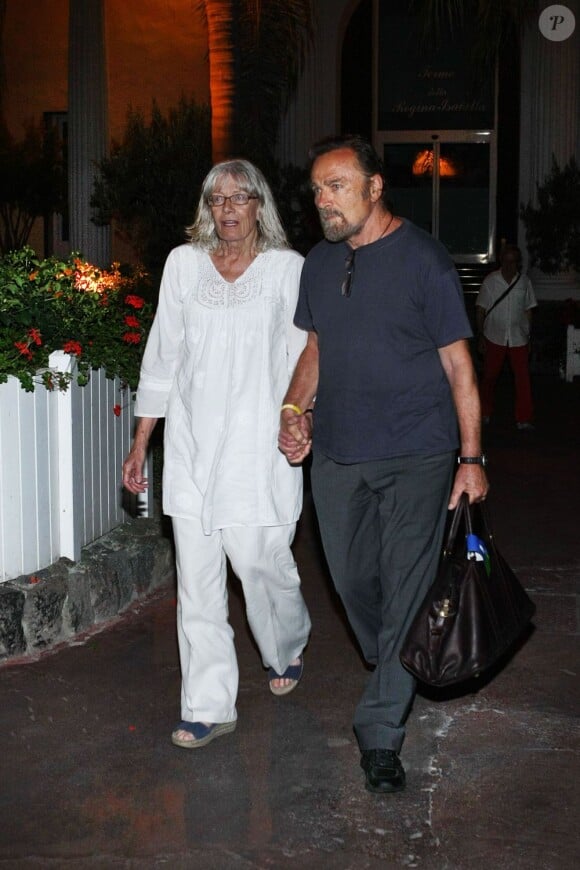 Vanessa Redgrave avec son mari Franco Nero à Ischia lors du festival de cinéma et de musique de l'île, le 13 juillet 2013