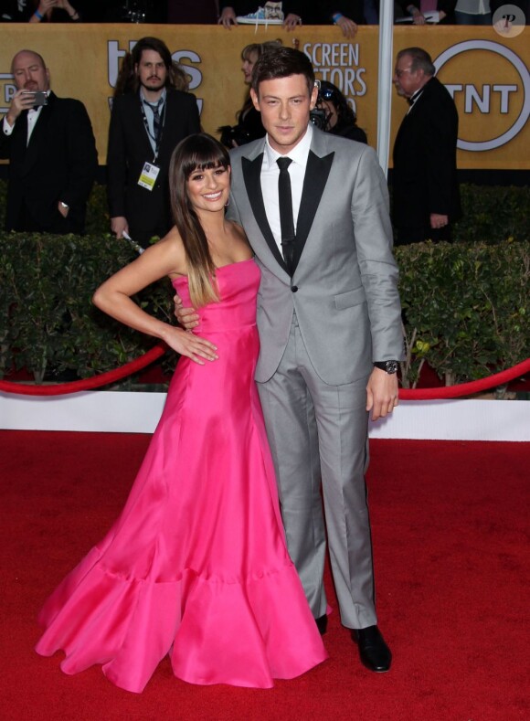 Cory Monteith et Lea Michele aux Screen Actors Guild Awards à Los Angeles, le 27 janvier 2013.