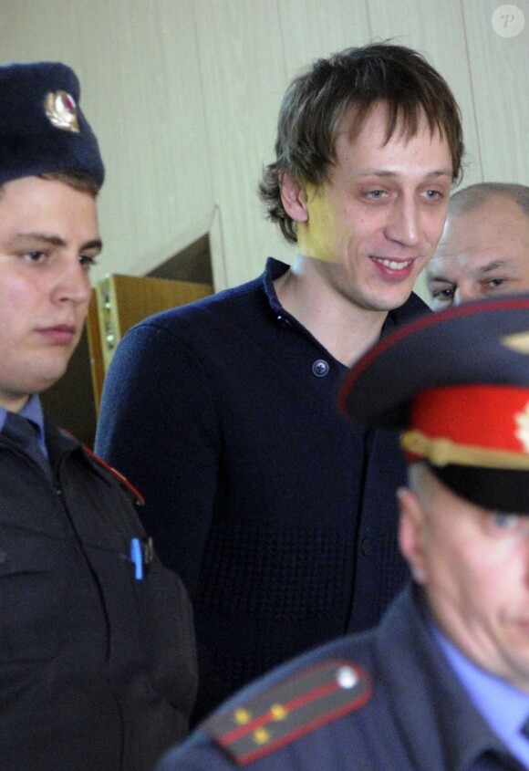Pavel Dmitrichenko, inculpé pour l'agression à l'acide de Sergueï Filine, au tribunal de Moscou le 16 avril 2013