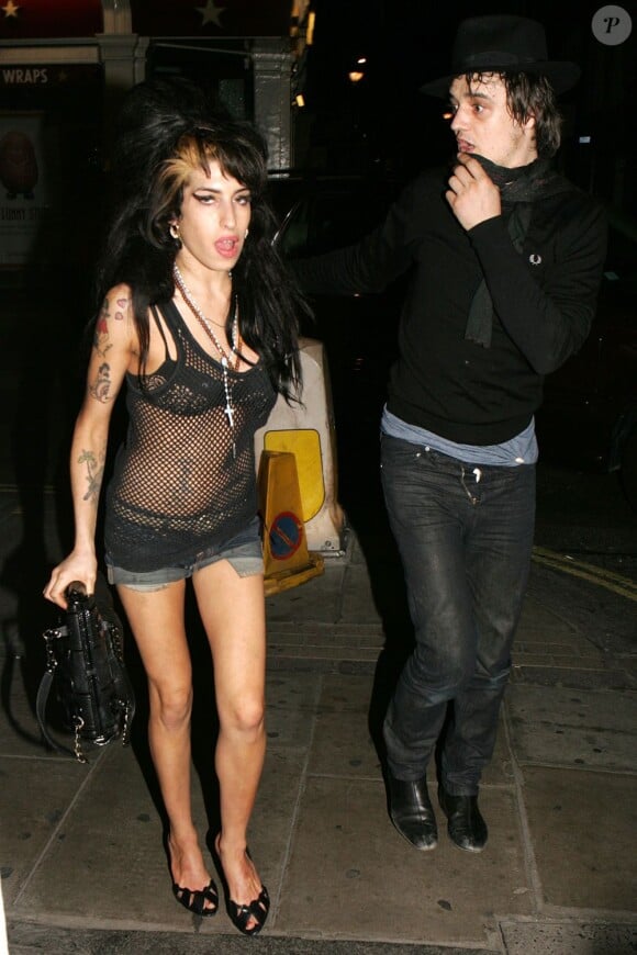 Amy Winehouse et Pete Doherty à Londres le 14 mai 2008.