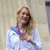 Marlène Harnois lors de la parade des athlètes après les JO de Londres à Paris le 13 août 2012