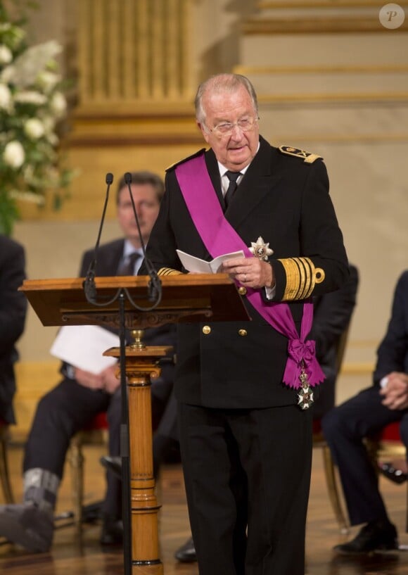 Le roi Albert II de Belgique lors de la cérémonie d'abdication au palais de Bruxelles, le 21 juillet 2013.