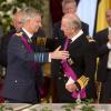 Le prince Philippe et le roi Albert II de Belgique - Cérémonie d'abdication du roi Albert II de Belgique au palais de Bruxelles, le 21 juillet 2013.