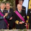 Le prince Philippe et le roi Albert II de Belgique - Cérémonie d'abdication du roi Albert II de Belgique au palais de Bruxelles, le 21 juillet 2013.