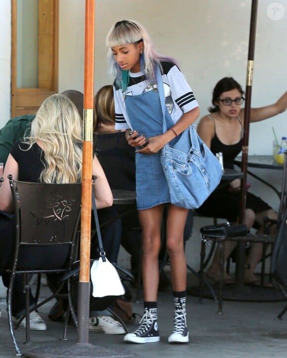 Exclusif - Jaden Smith, sa soeur Willow, et sa petite amie Kylie Jenner au Urth Caffe à West Hollywood, le 17 juillet 2013.