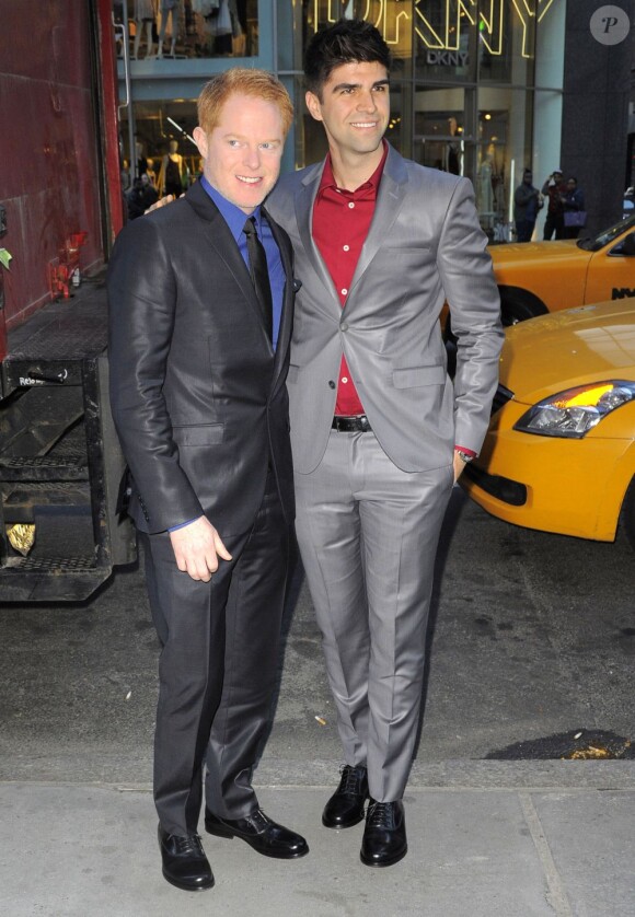 Jesse Tyler Ferguson et son mari Justin Mikita à New York, le 17 avril 2013