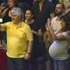 Pedro Almodovar et son amie Penelope Cruz, enceinte de son deuxième enfant, à Madrid au Price Circus Theaterle 20 juillet 2013