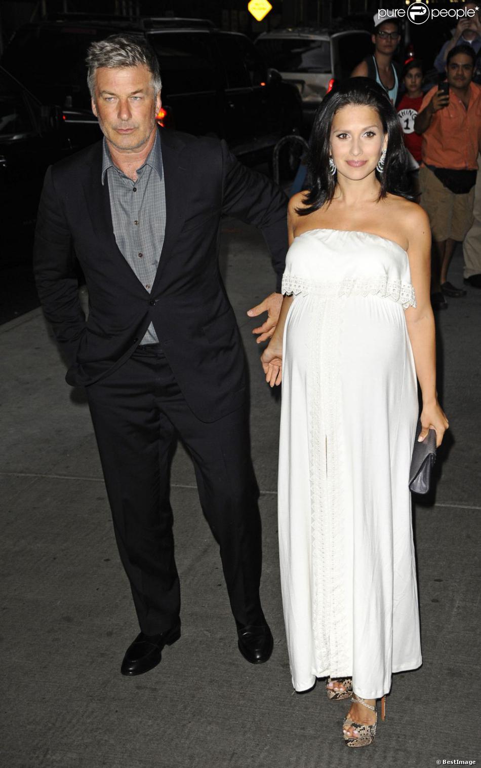 Alec Baldwin, Hilaria Thomas enceinte à la première de Blue Jasmine à New York, le 22 juillet 2013.