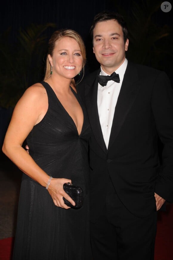 Nancy Juvonen et son mari Jimmy Fallon lors du dîner des correspondants de la Maison Blanche le 1er mai 2010