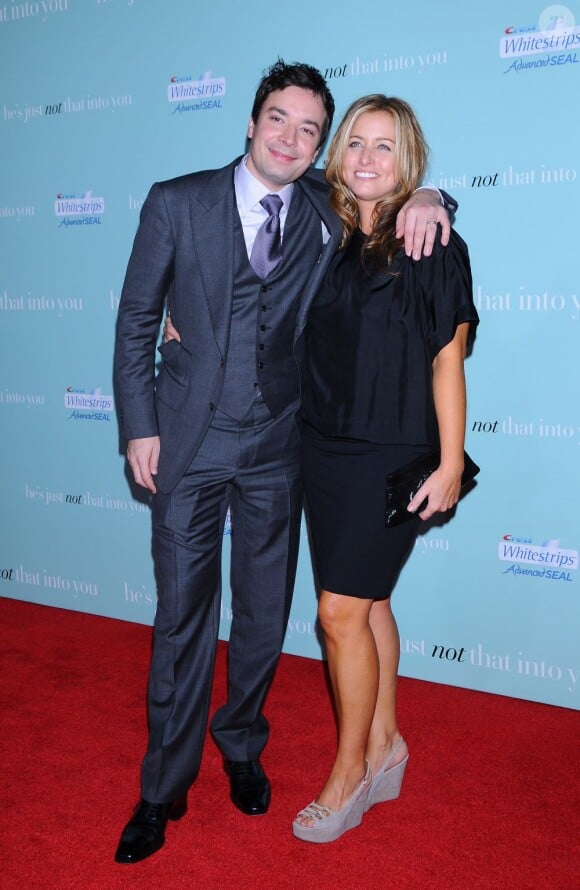 Jimmy Fallon et sa femme Nancy Juvonen lors de la présentation du film Ce que pensent les hommes à Los Angeles le 2 février 2009