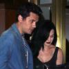 Katy Perry et John Mayer à la sortie du restaurant Tower Bar & Terrace , localisé au Sunset Tower Hotel, à Los Angeles, le 24 juillet 2013. 