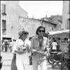 Romy Schneider et Daniel Biasini à Saint-Tropez en 1976