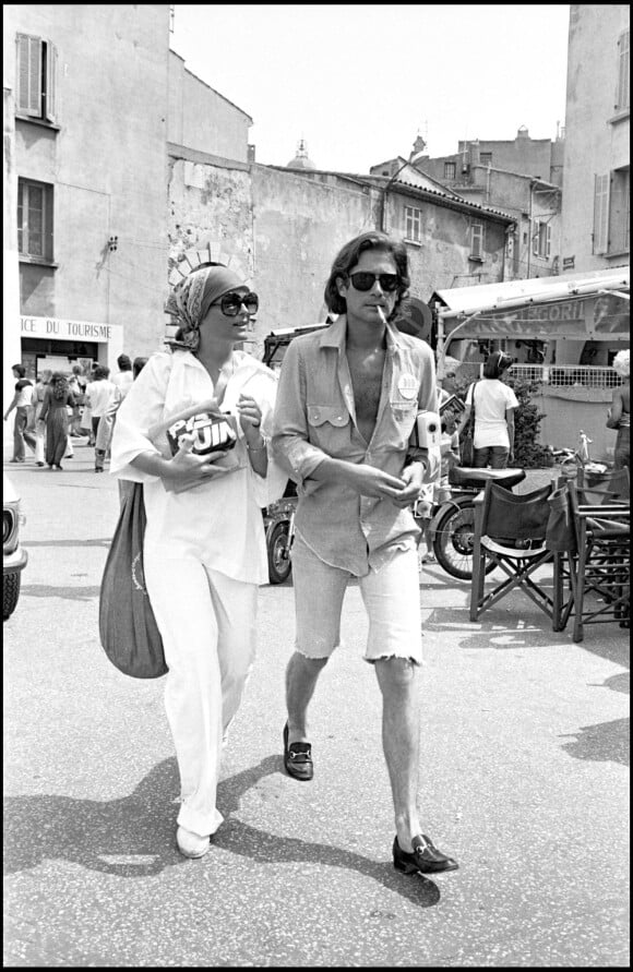 Romy Schneider et Daniel Biasini à Saint-Tropez en 1976
