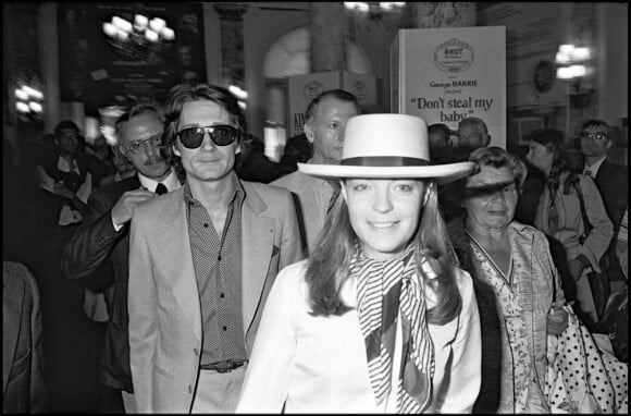 Romy Schneider et Daniel Biasini arrivant au Festival de Cannes 1978