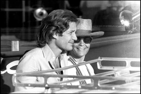 Romy Schneider et Daniel Biasini en vacances à Saint-Tropez en 1975