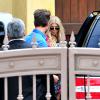 Fergie arrive à sa baby shower à Beverly Hills, le 28 juillet 2013.
