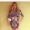 Fergie prend la pose lors de sa baby shower à Beverly Hills, le 28 juillet 2013 sur Twitter.