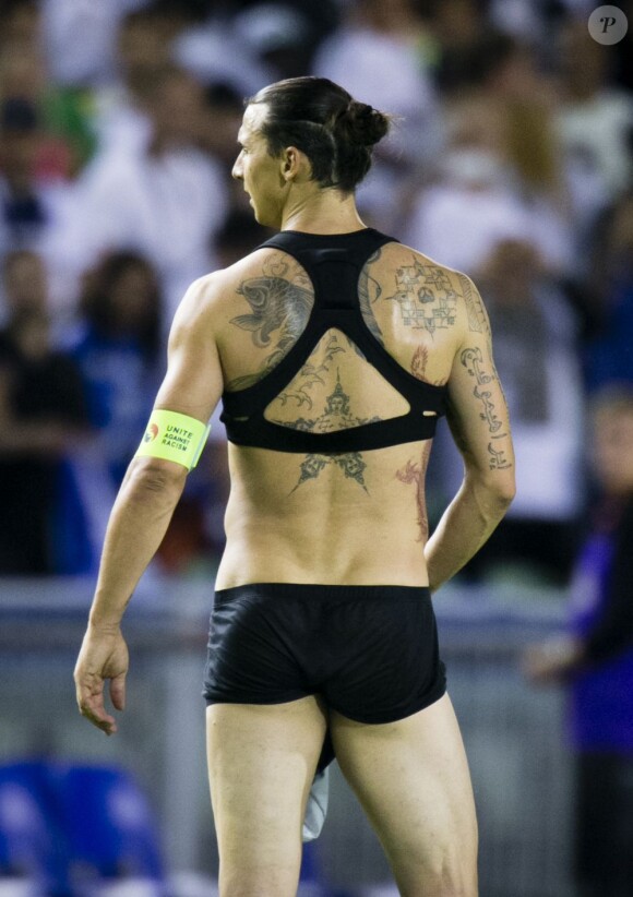 Zlatan Ibrahimovic sexy lors du match amical entre le PSG et le Real de Madrid l'Ullevi Stadion de Göteborg en Suède le 27 juillet 2013
