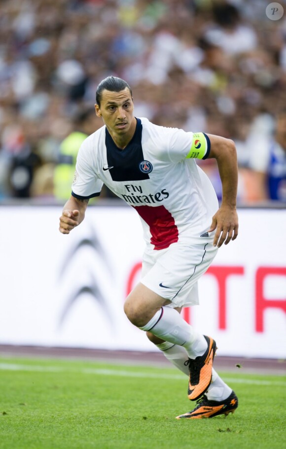 Zlatan Ibrahimovic  lors du match amical entre le PSG et le Real de Madrid l'Ullevi Stadion de Göteborg en Suède le 27 juillet 2013
