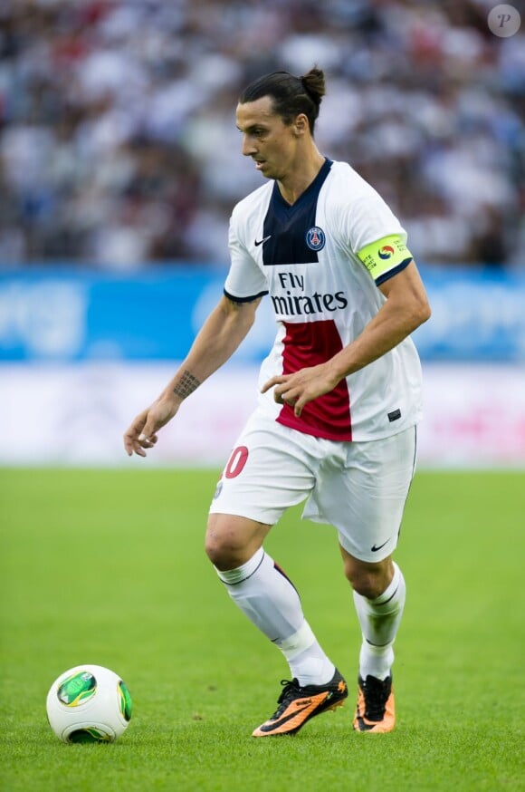 Zlatan Ibrahimovic lors du match amical entre le PSG et le Real de Madrid l'Ullevi Stadion de Göteborg en Suède le 27 juillet 2013