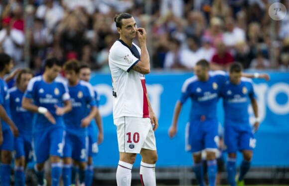 Zlatan Ibrahimovic  lors du match amical entre le PSG et le Real de Madrid l'Ullevi Stadion de Göteborg en Suède le 27 juillet 2013