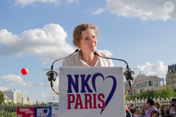 Nathalie Kosciusko-Morizet en meeting sur la place de la Bastille à Paris le 30 juin 2013.