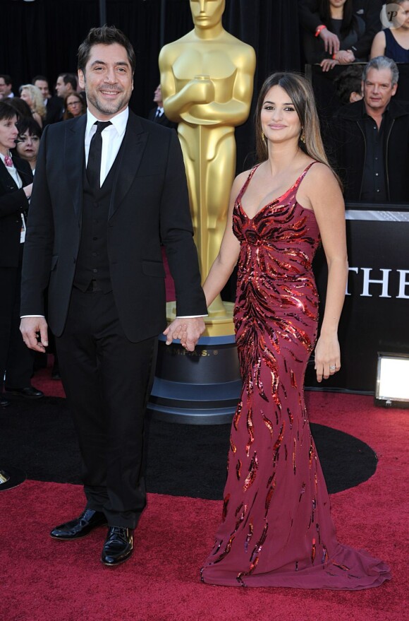 Javier Bardem et Penelope Cruz lors des Oscars 2013