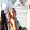 Sylvie van der Vaart, charmeurse lors de ses vacances sur la plage de Pampelonne à Saint-Tropez le ler août 2013