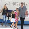 Heidi Klum, son chéri Martin Kirsten et ses enfants Leni, Henry, Johan et Lou se rendent au centre commercial Westfield Century City Mall pour une séance de cinéma. Los Angeles, le 4 août 2013.