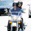 Martin Kirsten et Heidi Klum à moto sur Sunset Strip. Los Angeles, le 3 août 2013.