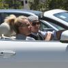 Exclusif - Britney Spears et son petit ami David Lucado rentrent chez eux en voiture à Thousand Oaks, le 4 août 2013.