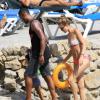 Doutzen Kroes, son mari Sunnery James et leur fils Phyllon profitent de vacances en famille à Ibiza, le 5 aout 2013.