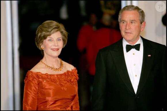 Le président George W. Bush et sa femme Laura à Washington en novembre 2005
