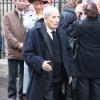 Pierre Badel lors des obsèques de sa femme Rosy Varte, en l'église arménienne à Paris, le 19 janvier 2012