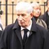 Pierre Badel, le mari de Rosy Varte, aux obsèques de son épouse en l'église arménienne à Paris. Le 19 janvier 2012.
