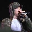 Eminem en concert lors de la soirée du 30e anniversaire de G-Shock à New York. Le 7 août 2013.